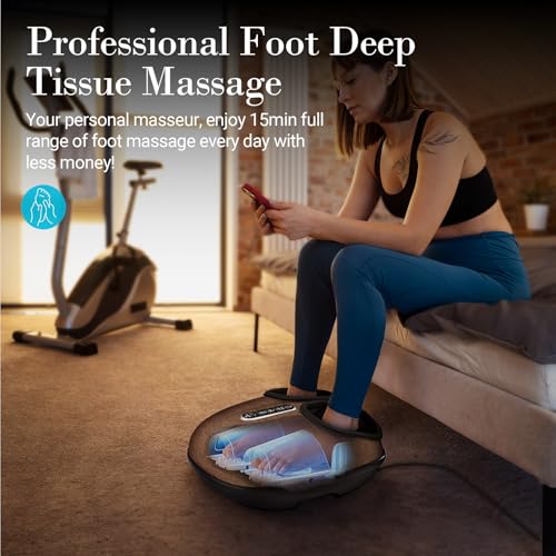 Image of CuPiLo Foot Massager with Heat, FSA Eligible HSA Store, Shiatsu Feet Massager with Remote Control, 5 Level Compression Knead Foot Massage for Plantar Fasciitis, Birthday Gifts for Women Men Mom Dad