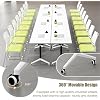 Modern Folding Conference Table, Rolling Portable Meeting Tables with Silent Locking Wheels, Large Rectangular Training Table for Conference Room(63x24x30in)