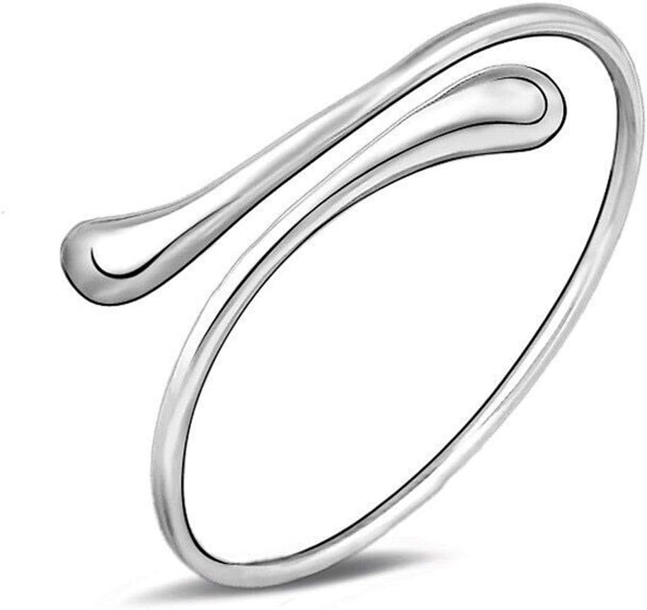Fashion Solid 925 Sterling Silver Water-drop Bangle Bracelet Necklace Ring Earrings Combination Jewelry Sets