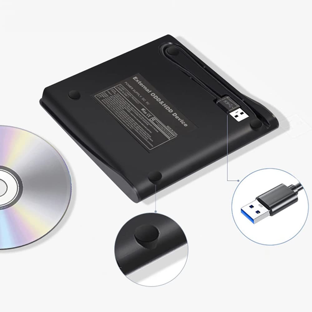 Retoo External DVD Drive USB 3.0 Type-C CD DVD +/-RW Optical Drive USB C Burner Slim CD/DVD ROM Rewriter Writer Reader Portable for PC Laptop Desktop MacBook Mac Windows 7 8.1 10 Linux OS Appl