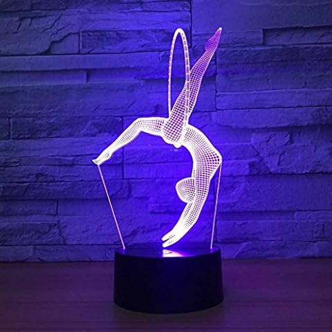 ZNND USB Charging Creativity 3D Abstract Gymnastics Night Light 7 Color Change,Birthday/Holiday Gifts for Children Cover