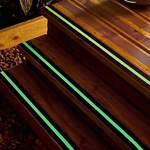 Image of Renesmee Grip Tape - Heavy Duty Anti Slip Tape for Stairs, Waterproof Safety Non Skid (16.4 inch Long and 2 inch Wide, Black with Glow in The Dark Strips)