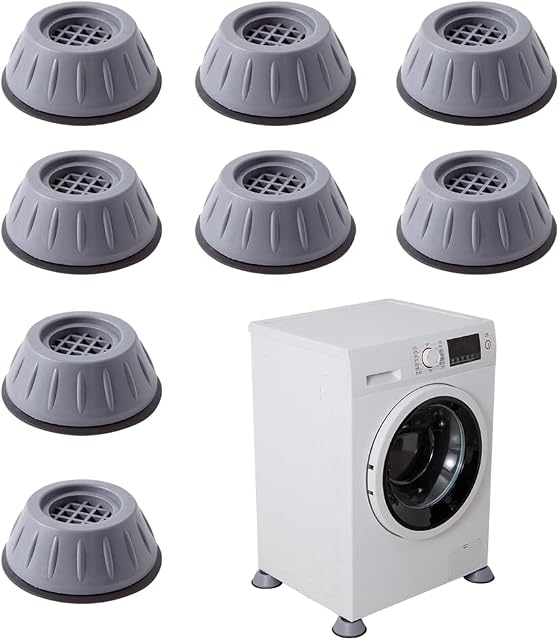 8 Pcs Shock et le bruit Annulant Machine de lavage support, réduction du bruit et anti-dérapant machine de lavage en caoutchouc anti vibration Pads de pieds, anti-Walk sécheuse tampons de vibration, stabilisateur machine de laver