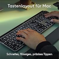 Logitech MX Keys S for Mac, kabellose Tastatur, flüssiges (Hellgrau) – Ansicht 2