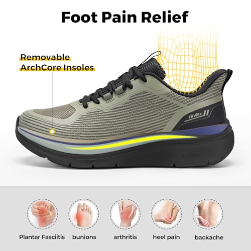 Image of FitVille Mens Walking Shoes Wide Width Lightweight Cushioned Workout Sneakers Pain Relief
