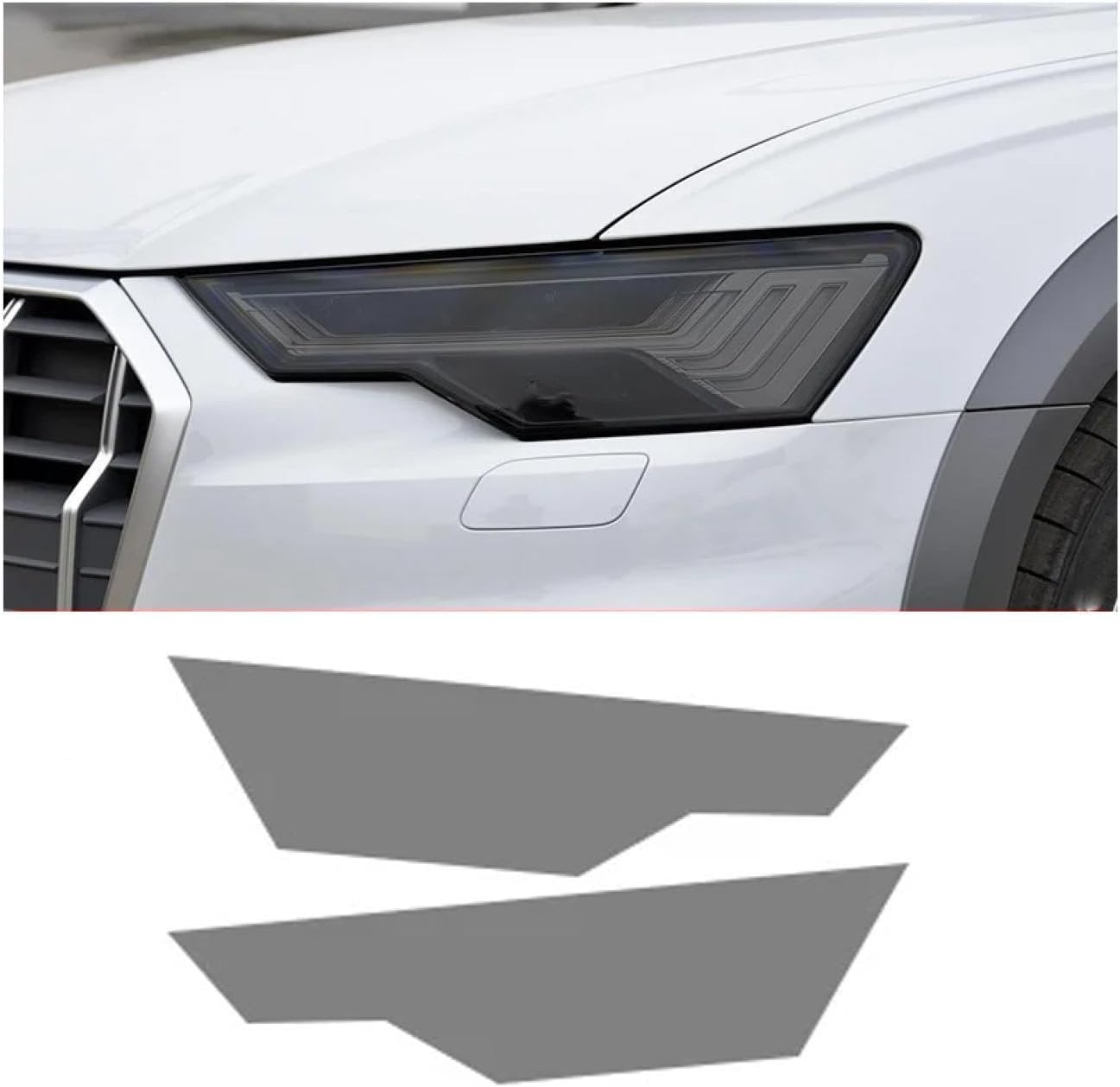 SamLng Car Front Light Film for A6 2019-2024 Light Controlled TPU Car Front Headlamp Protection Film Color Changing Car Headlight Film TPU Lamp Film Precut Headlight Protective Film