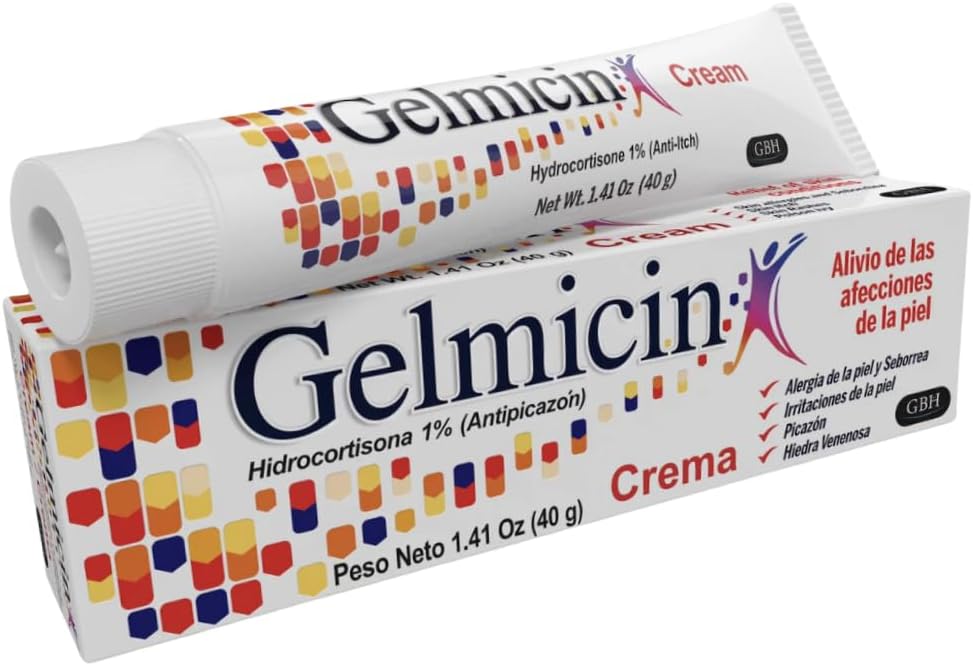 Gelmicin Cream 40g Skin Allergies, Skin Itch, Skin Rashes, Poison Ivy Relief- Contains 1.41 oz