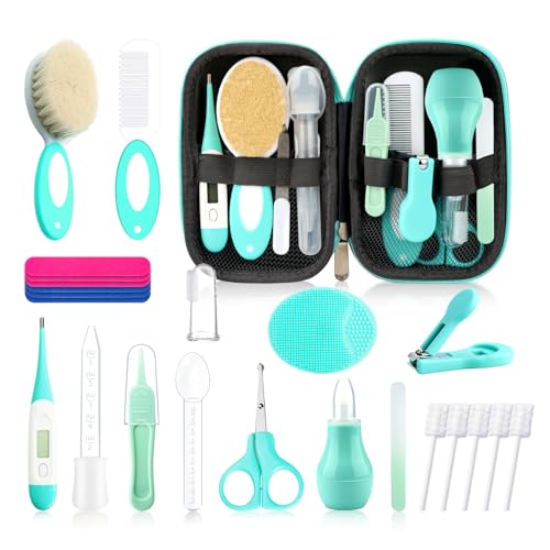 Image of Baby Healthcare and Grooming Kit for Newborn Kids, 24PCS Upgraded Safety Baby Care Kit, Newborn Nursery Health Care Set, Baby Care Products (Green)