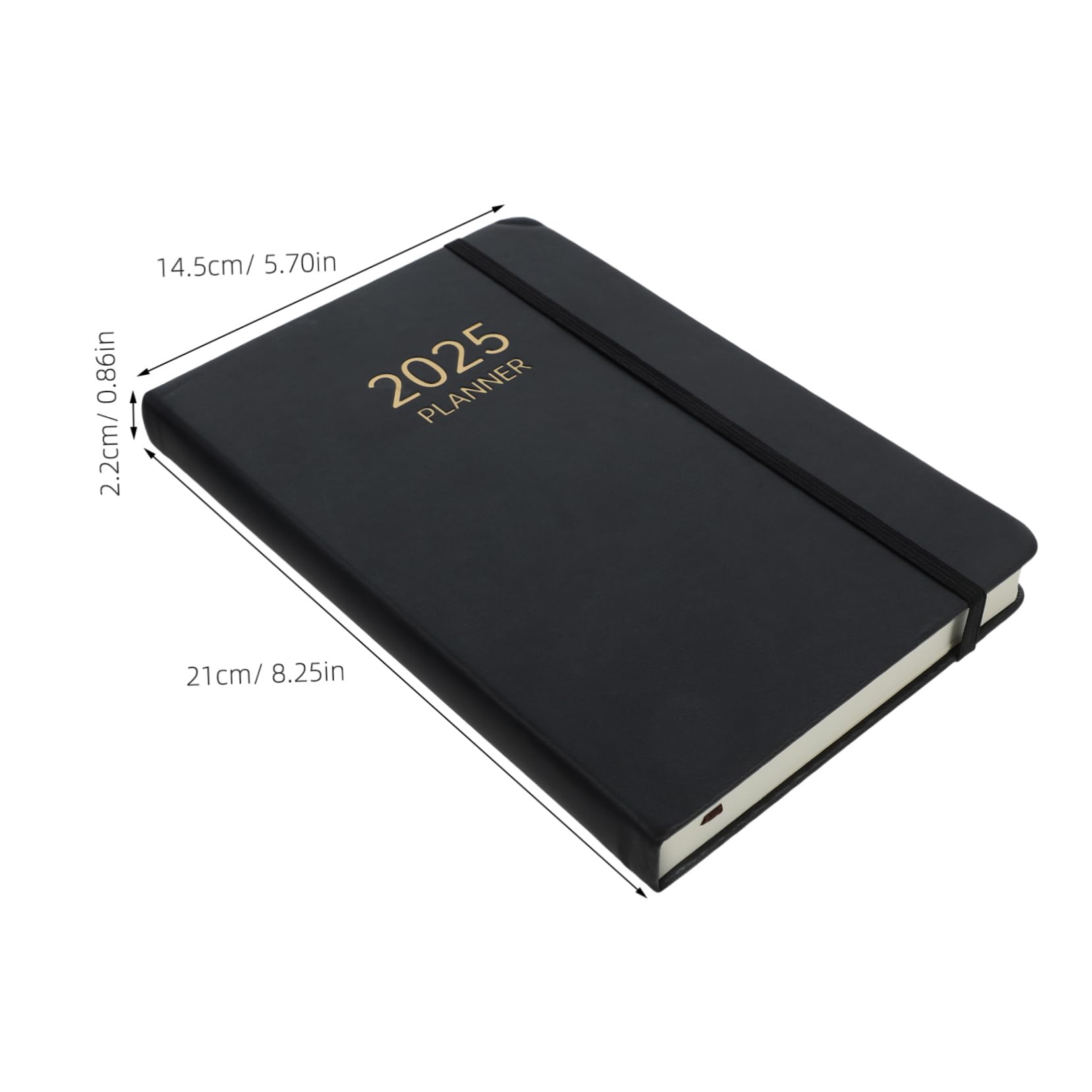 Agenda Settimanale 2025 Quaderno di Pianificazione in Carta Nero Rilegatura Fine e Tessuto di Qualità per Studenti e Famiglie Uso Quotidiano