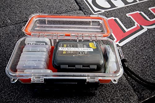 Image of Plano Guide Series 3500 Field Box Waterproof Case, Orange, Small, Waterproof Dry Box with Wrist Strap for Boat, Kayak, and Camping, Outdoor Gear Storage