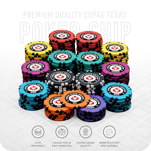 Image of CASINO KART Casinokart Copag GR Casino Poker Chip Set - 500 Chips with 2 Decks of Playing Cards & Dealer Button | Professional Poker Chipset