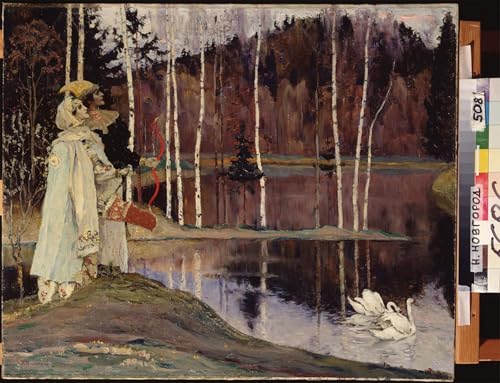 Tableau Murale Nesterov couple et cygnes décoration chambre 60x90cm