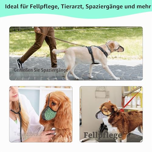 JOYPAWS Maulkorb für extra kleine Hunde, verhindert Beißen, Kauen & Bellen. Weiches, reflektierendes Air-Mesh, verstellbar, volle Abdeckung. Für Fellpflege & Schnitzen. Schwarz, XS