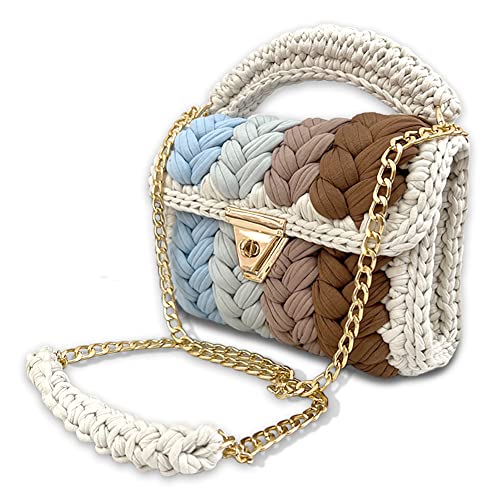 Image of Evening Clutch Bag for Women, Handmade Crochet Wedding Party Purse, Small Flap Formal Crossbody Handbag Evening Clutch