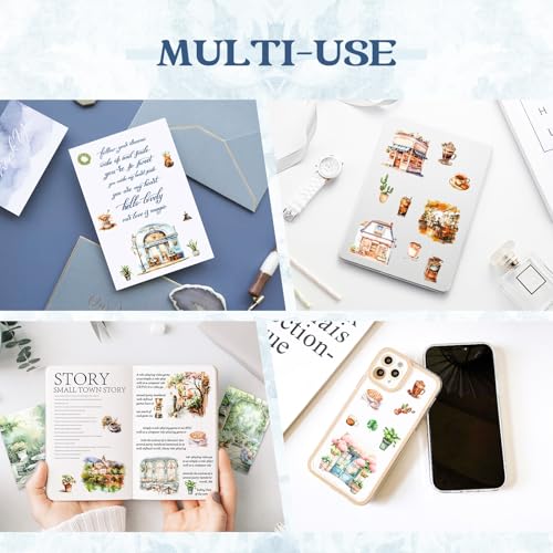 Autocollants prédécoupés en PET et papier de scrapbooking bleu RISYPISY 54pcs