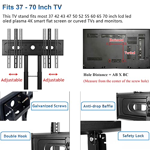 Soporte Móvil para TV de Piso Ajustable para Pantallas 50-70" miniatura 2