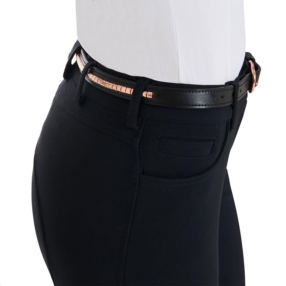 Cintura inglese in cuoio morbido con clincher oro rosa 100 cm