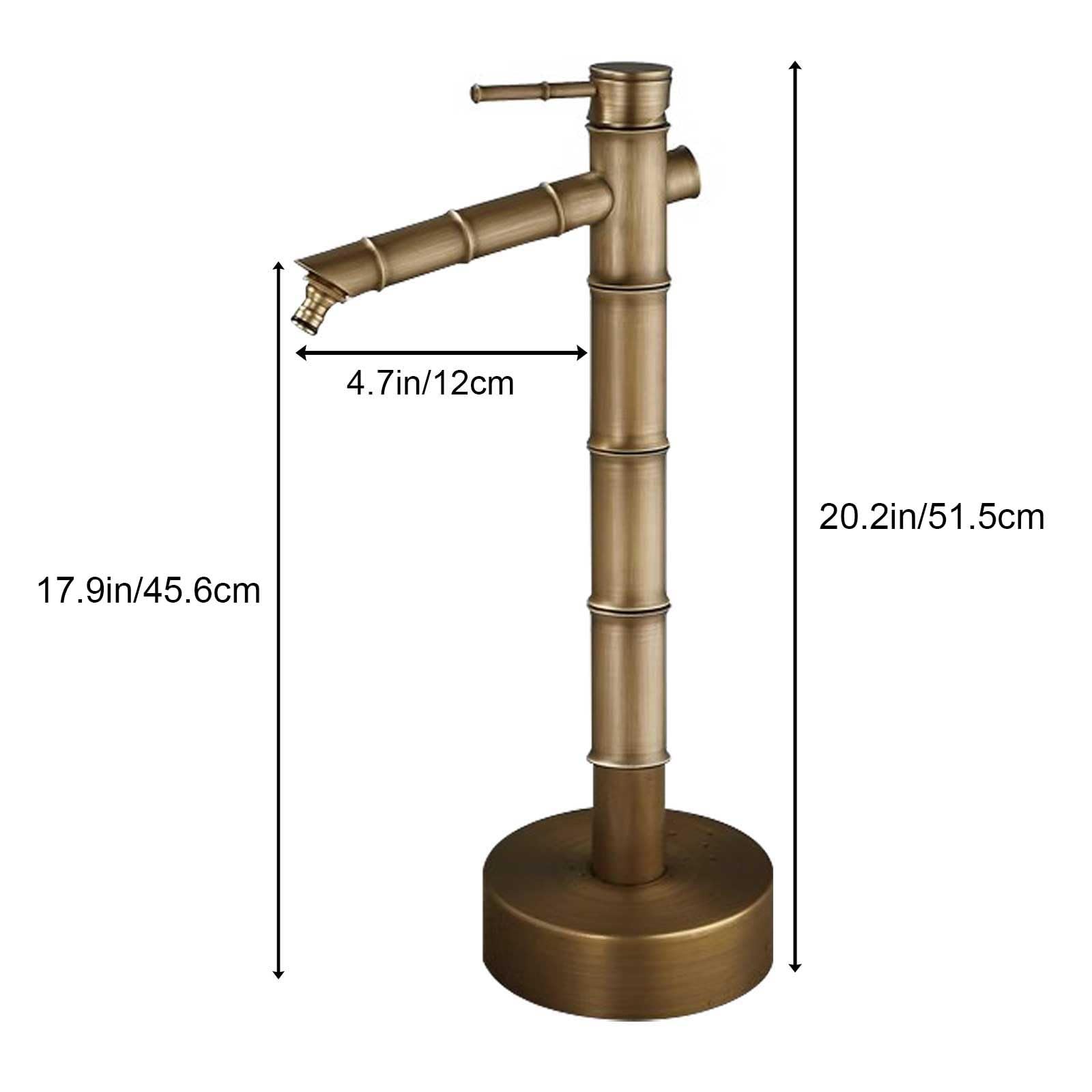 Columna de Agua Exterior Resistente a Las heladas con Grifo Antiguo de Cobre para jardín, Ideal para paisajismo y riego - 20,2 x 4,7 Pulgadas / 51,5 x 12 cm