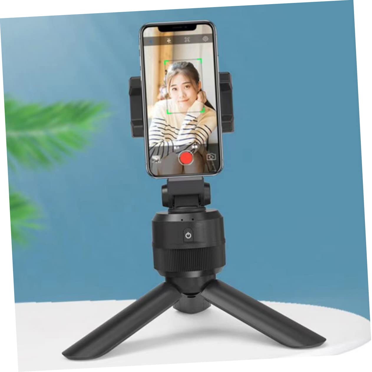 VILLCASE Treppiede per Smartphone con Rilevamento Facciale e Rotazione per Video Streaming e Registrazioni per Videochiamate e Visione Contenuti