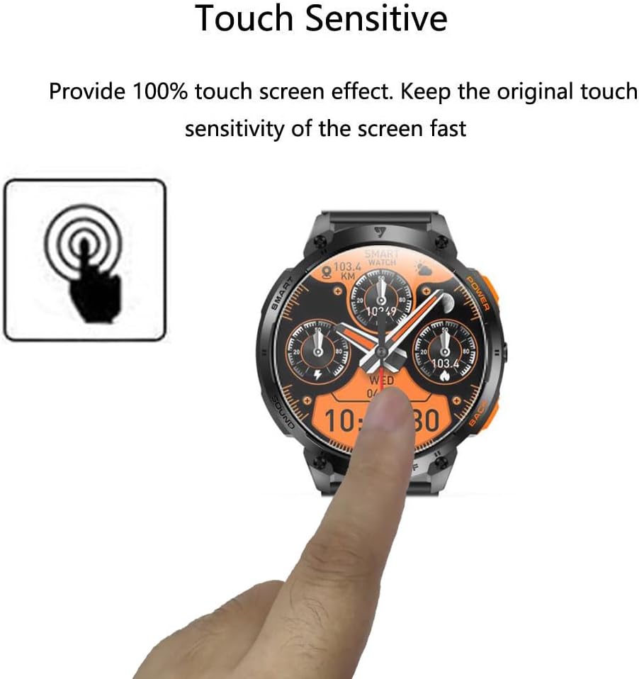 for ALPHAGEAR Bravo XL 2 Smartwatch Screen Protector 1.75" [5 Pack] HD Tempered Glass Film [9H Hardness] [Anti-Scratch] [Bubble Free] Compatible for ALPHAGEAR Bravo XL 2 Smart Watch