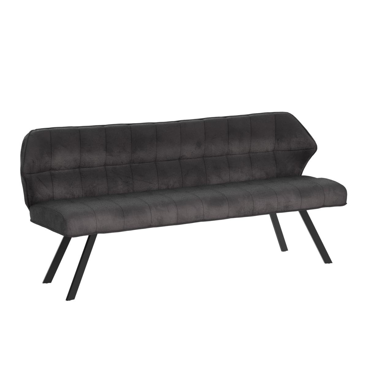 Beauty.Scouts Sitzbank Bodaway - Anthrazit Velvet, Stahlgestell - Robuste Esszimmer- und Couch-Sitzbank, 180x58x81 cm