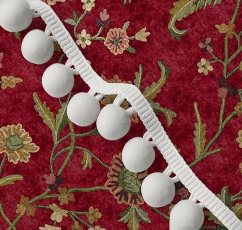 Image of Casableu Kashmiri Floral Printed Table Cloth for 6 Seater Dining Table, Maroon Color, Dust-Proof & Durable Fabric Table Cover for Home & Dining Decor, Size 52 x 72 Inches