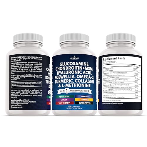 NEW AGE Glucosamine Chondroitin MSM Turmeric Supplement