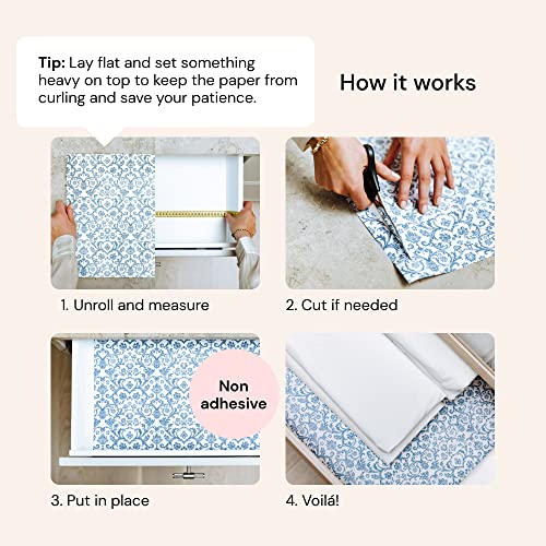 Elodie Essentials Scented Drawer And Shelf Liners - Vintage Charm - Six (6) Large 14 X 19½ Inch Sheets - Non-Adhesive Paper Sheets For Closet Shelves And Dresser Drawers - (Vintage Rose) #TOP5