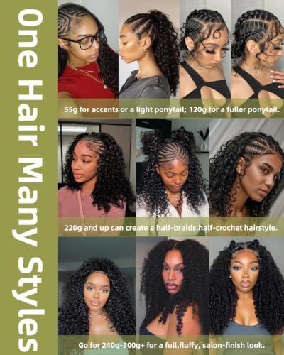 Color 4 Burmese Curly Feather Human Crochet Hair for Black Women Pre-Separated Looped Invisble Curly Bundles Human Hair Reusable Wet and Wavy Remy Hair Extensions Natural Brown 100g 18 Inch — view 6