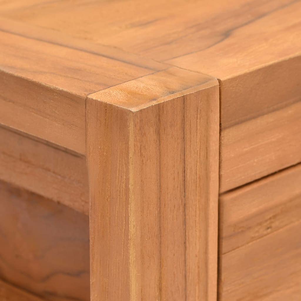 Scrivania con 2 cassetti in legno di teak, 100 x 40 x 75 cm, robusta struttura in legno, spazio per ufficio e casa, versatile, adatta come tavolo per computer e lavoro