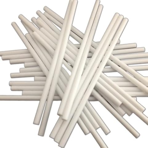 100 150mm (6") White Plastic Lollipop Sticks for Cake Pops and Lollies Cover