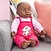 Bayer Design 94001AI Funktionspuppe, Babypuppe interaktiv, sprechend, weicher Körper, 40 cm, dunkelhäutig, Rosa