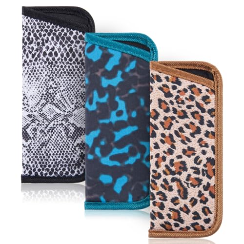 Image of TRIUMPH VISION Reading Glasses Pouch Eyeglass Sleeve Soft Case Slim 3 Pack | Alternative to Bulky Case Lightweight,Neoprene Lined Padded Protect Optical lens Slip in, Cute Pattern Portable for Daily Use