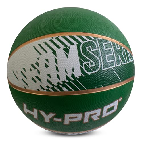 Hy-Pro Basketball Size 7, Team Series, Green/White, Basketball Ball with Durable Rubber Compound, High Bounce - Image 3