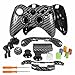YTTL® Hydro Dipped Black Gold Carbon Fiber Wireless Controller Replacement Shell/Buttons for XBOX 360 Wireless Controller