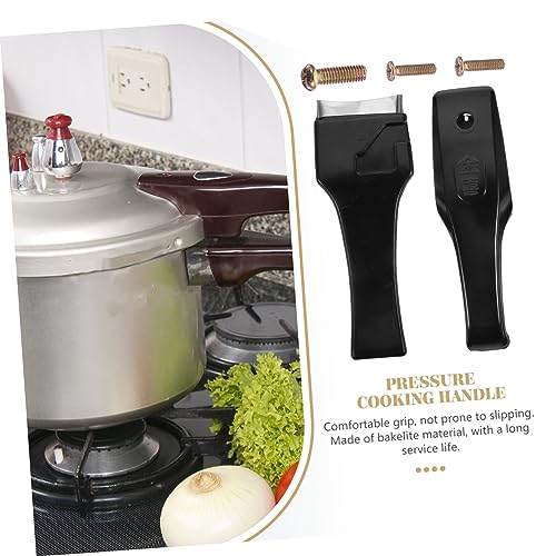 1 par de mangos sustitutos resistentes al calor para ollas a presión, accesorio de cocina para uso diario, compatible con utensilios de cocina, incluye tornillos miniatura 7