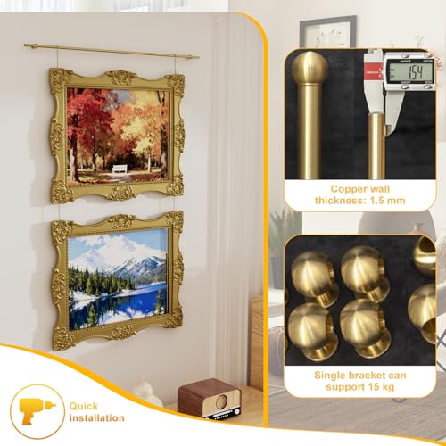 Kit de riel de latón para galería Glod con acabado dorado premium 5