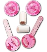 Lazzybeauty Ice Globes für Gesicht, 2 Stk. Kühlkugeln-Set für Augen & Nacken, kalte Glas-Eisrollk...