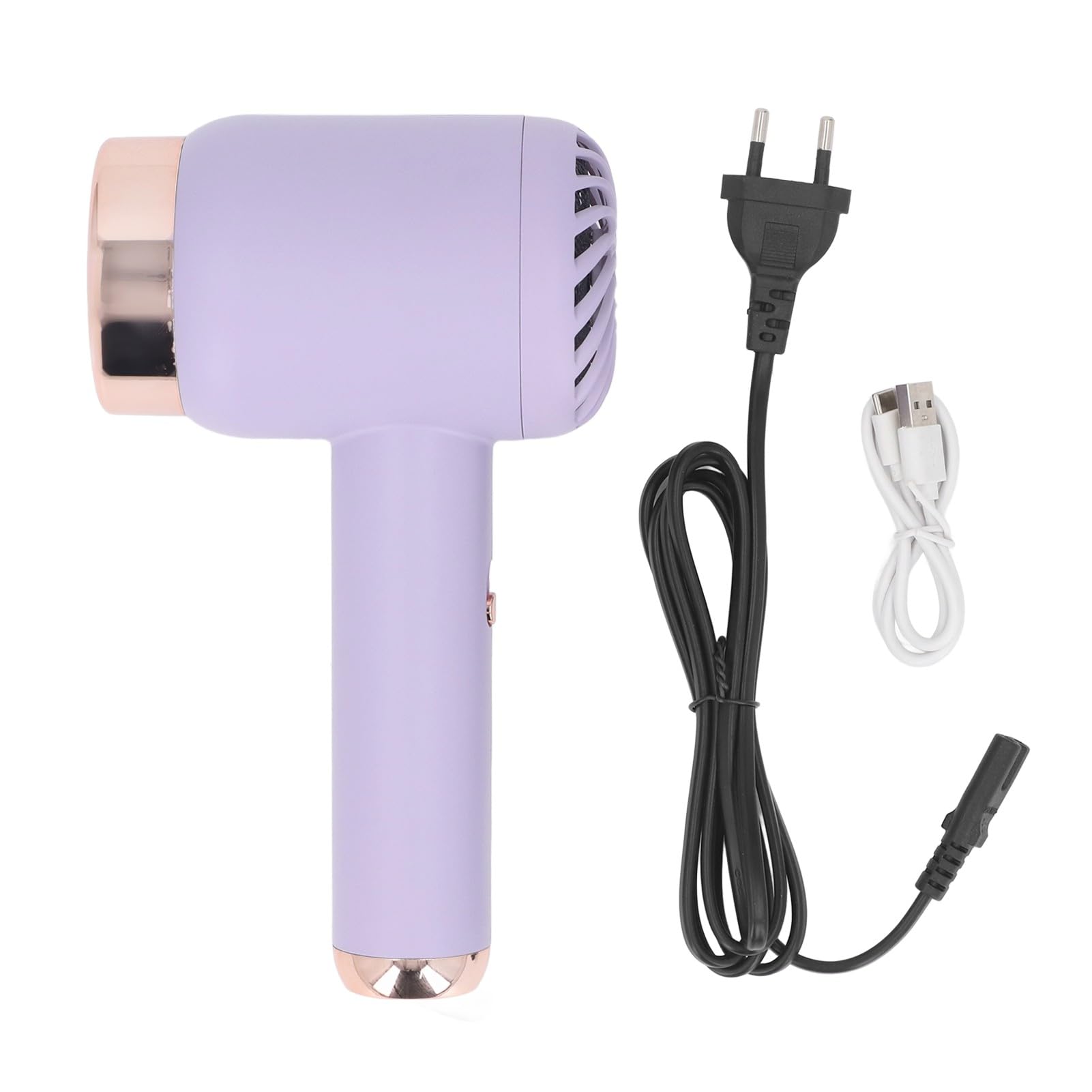 Asciugacapelli Senza Fili Portatile 15000mAh, Asciugacapelli Ionico Ricaricabile USB ad Alta Velocità per Viaggio, Dormitorio, Donna, Caldo e Freddo, Leggero e Compatto - Viola
