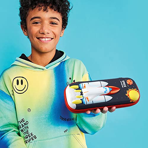 Image of 3D Space Shuttle Pencil Case for Kids Boys, Waterproof Pencil Box with Compartments Pen Pouch