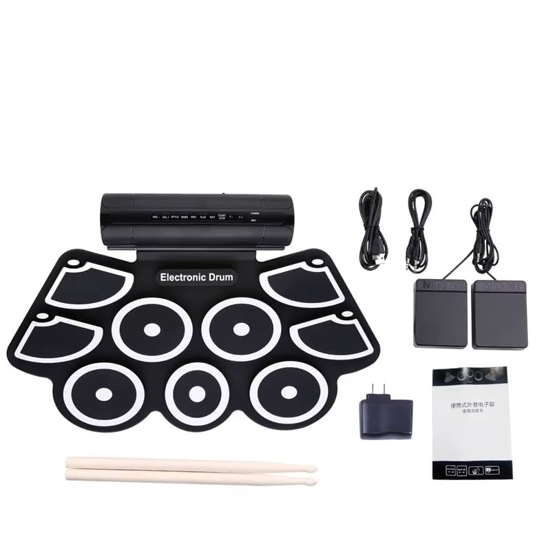 QAWACHH Electronic Portable Drum Musical Instrument Jazz Electronic Percussive 9 Pads-image-12