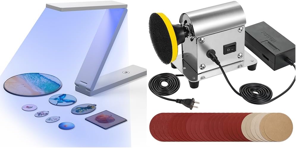 UV Light for Resin Curing Electric Resin Polishing Machine, Resin Supplies for UV Resin, Resin Molds, Jewelry Making, DIY Craft Decor