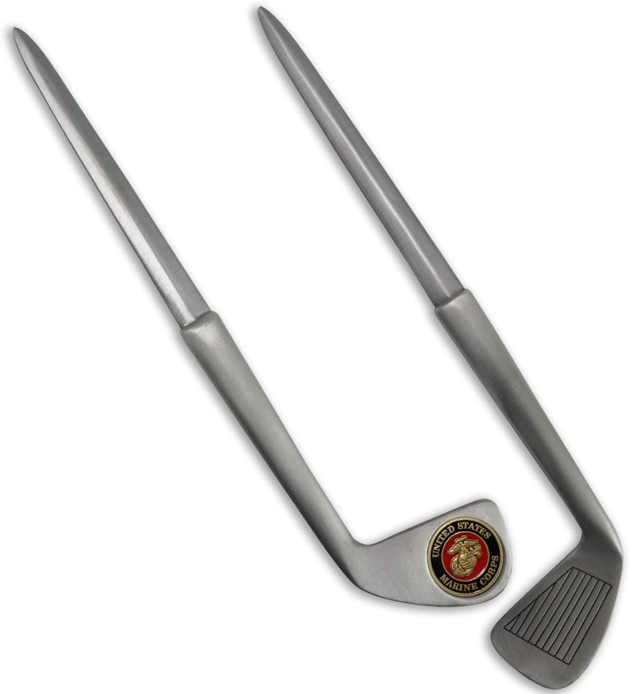 Indiana Metal Craft US Marine Corps 3 Iron Golf Club Pewter Letter Opener for Men and Women Made in USA