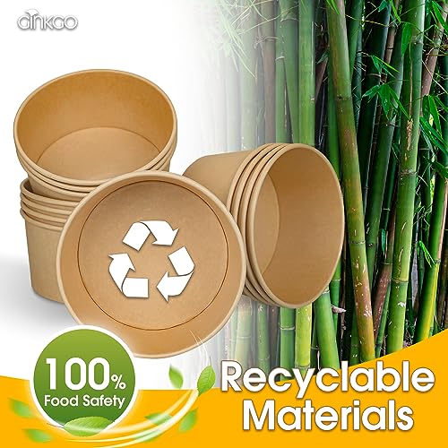 90 Count 30 oz Large Paper Bowls Leak Proof Disposable Hot Soup Bowls Bulk No Plastic Lids for Daily Dinner or Lunch - Thumbnail 4