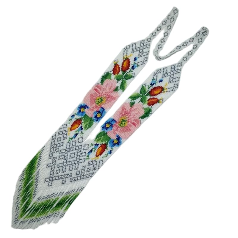 Collier Gerdan ukrainien LKBEADS en perles de rocaille bijou traditionnel fait main multicolore