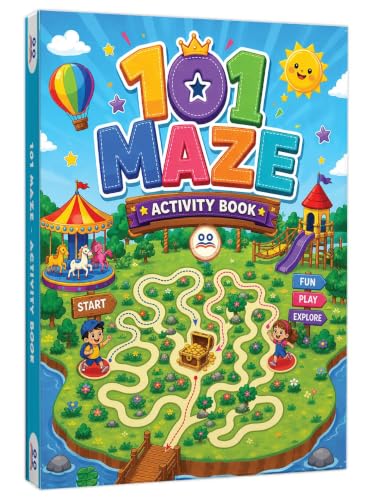 Image of Maze Books for Kids | 101 Maze Puzzle for Kids | Activity Book to Improve Logic, Motor Skills & Concentration | Ages 5 - 10 Years