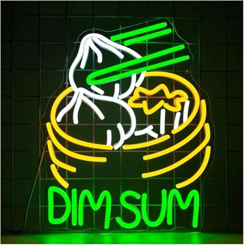 Lampe au néon Dim Sum au design de lettrage rétro et lumineux