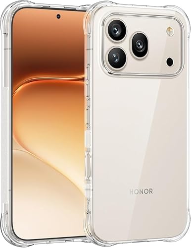 Clear Shockproof Case Compatible with Honor 600 Pro – Transparent Protective Cover with Reinforced Corners, Slim Anti-Scratch TPU Bumper