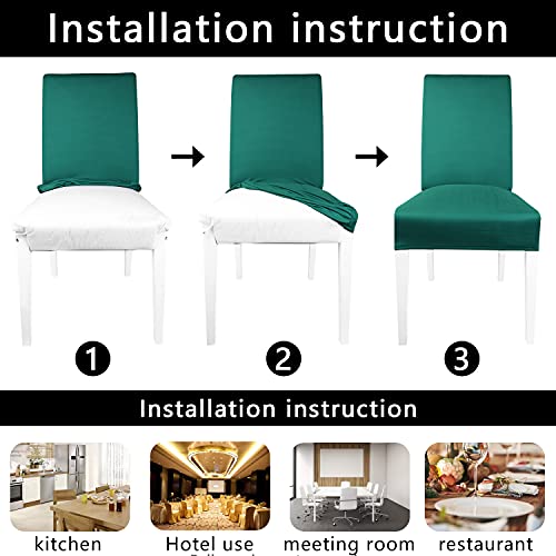Goodtou Dining Room Chair Slipcovers Stretch Spandex Chair Covers For Dining Kitchen Set Of 2 (Teal, 2 Pack) #TOP5