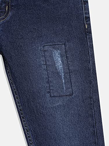 Image of Urbano Juniors Boy's Blue Slim Fit Washed Denim Jeans Stretch